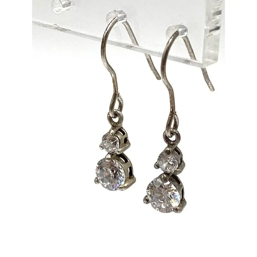 Avon 925 Sterling Silver Earrings Dangles Drops Bling Marked